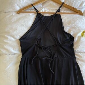 Express classic high neck black dress midi length size small